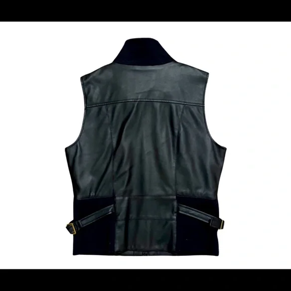 Yaso | Black Faux Leather Vest w/ Metal Heardware - 4 My Baddie Babes! - Picture 2 of 3